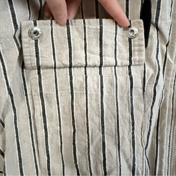 Lightweight Striped Linen and Cotton Anorak Zip Jacket with Hood Spring / Summer - Picture 4 of 11